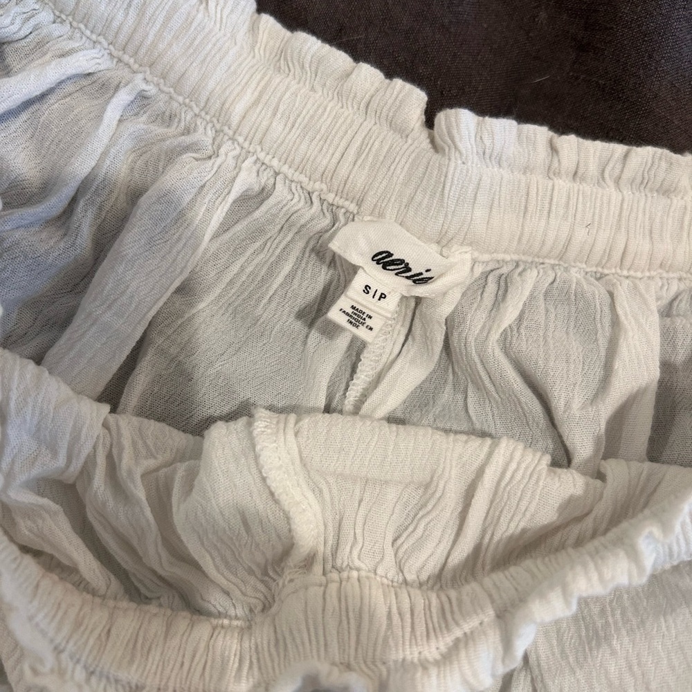 Aerie White Lace-Trim Shorts